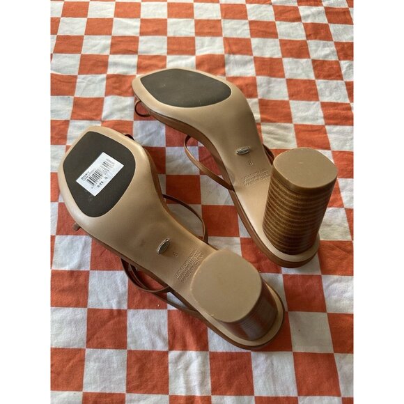 Tony Bianco Ruby Mule Heels Tan Brown Leather - Picture 4 of 4